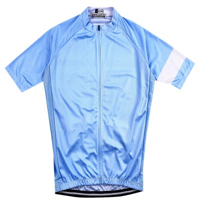 Mass Custom Short Sleeve Cycling Shirt Design Sky Blue Moisture Wicking Road Cycling Shirt Cycling Shirt Center SKCSCP011 45 degree